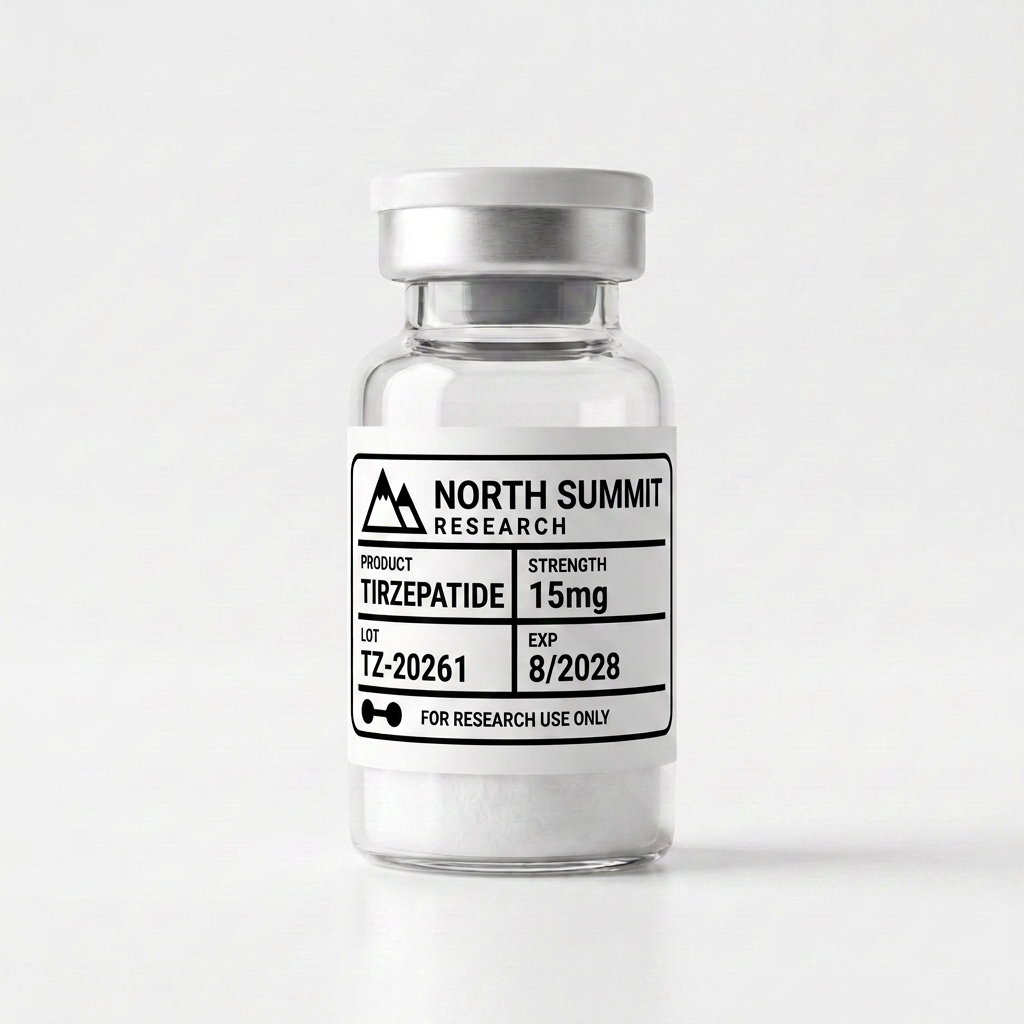Tirzepatide 15mg research peptide vial — Metabolic — North Summit Labs