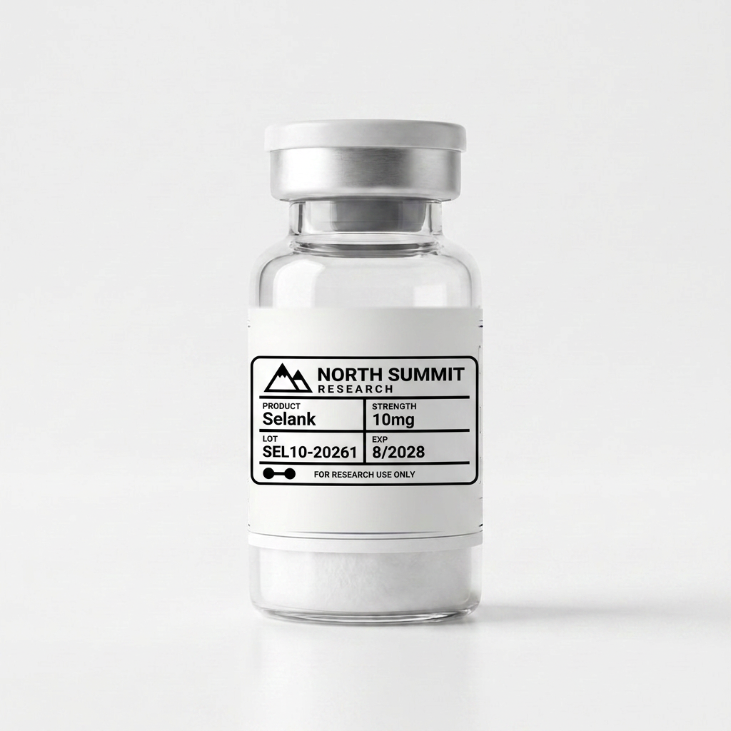 Selank 10mg research peptide vial — Cognitive & Neuro — North Summit Labs