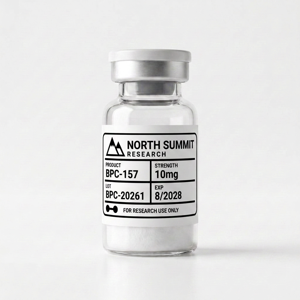 BPC-157 10mg research peptide vial — Regenerative — North Summit Labs