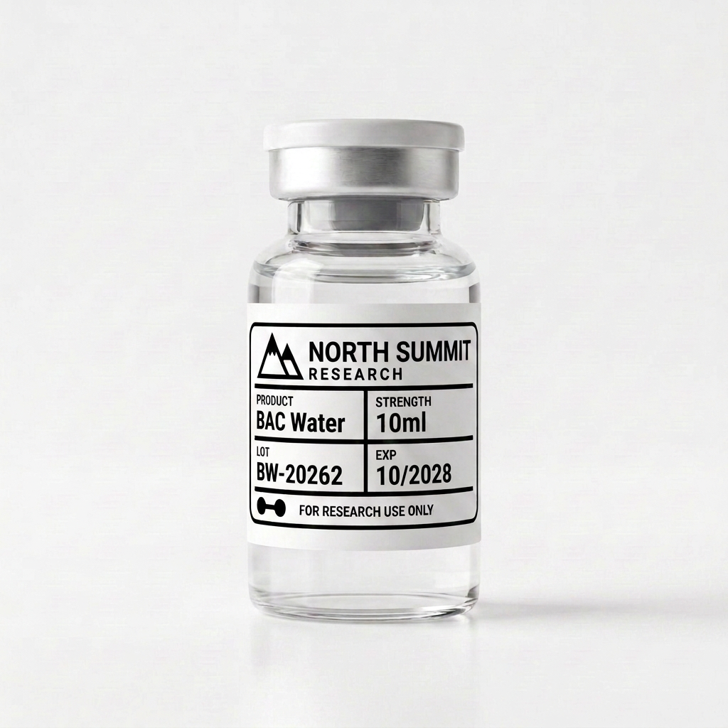 Bacteriostatic Water 10ml research vial included in the GLP-3RT Basecamp bundle